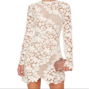 LIKE NEW WHITE LACE SELF PORTRAIT DRESS W/Slip
